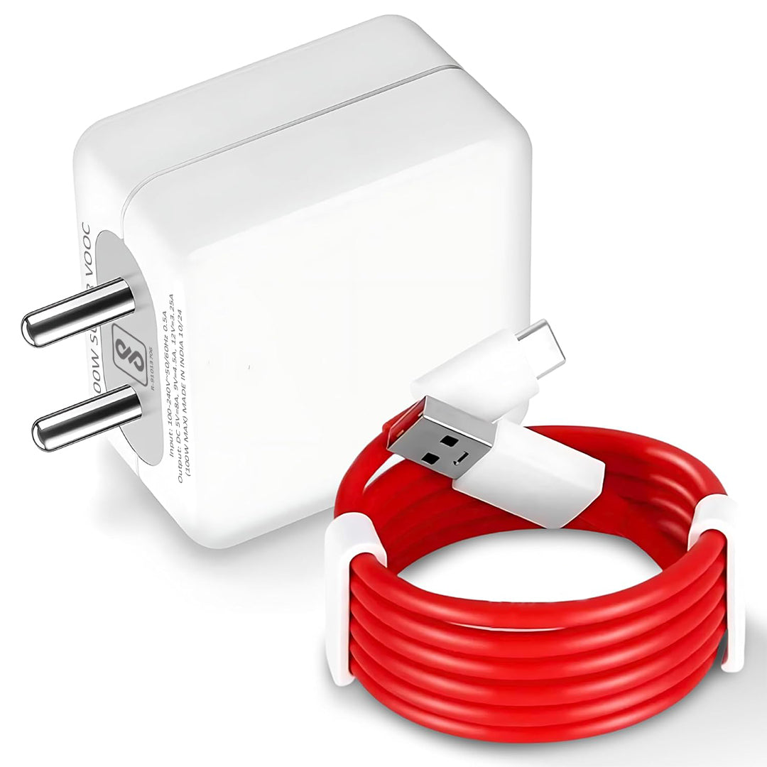 TecMarx 100W Charger+Dash Cable | All in 1 Charger | Super Fast 100W Charging | Fastest Data Transfer