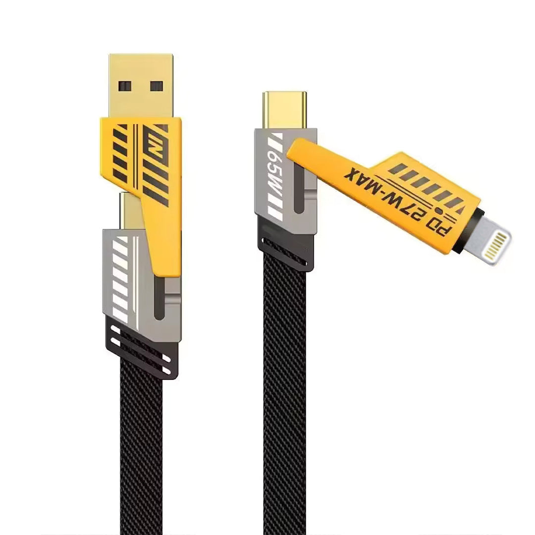 TecMarx 4 in 1 | 65 W Type C to Type C Cable | 27 Watt Type C to Lightning cable | Fast Data Transfer | Supports all kind of devices