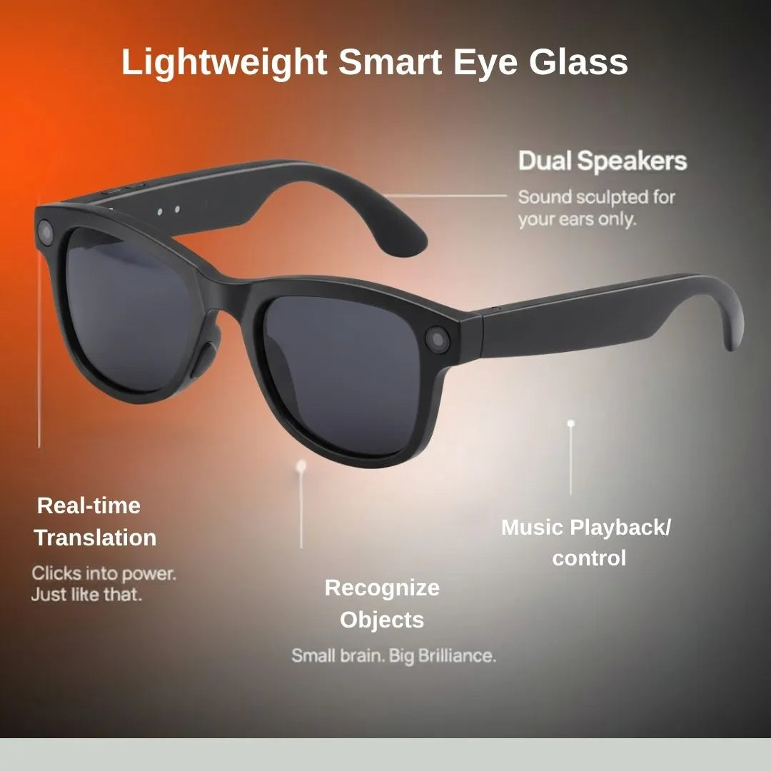 LensWave AI Smartglasses | Dual 8MP Cameras | Touch + Voice Controls