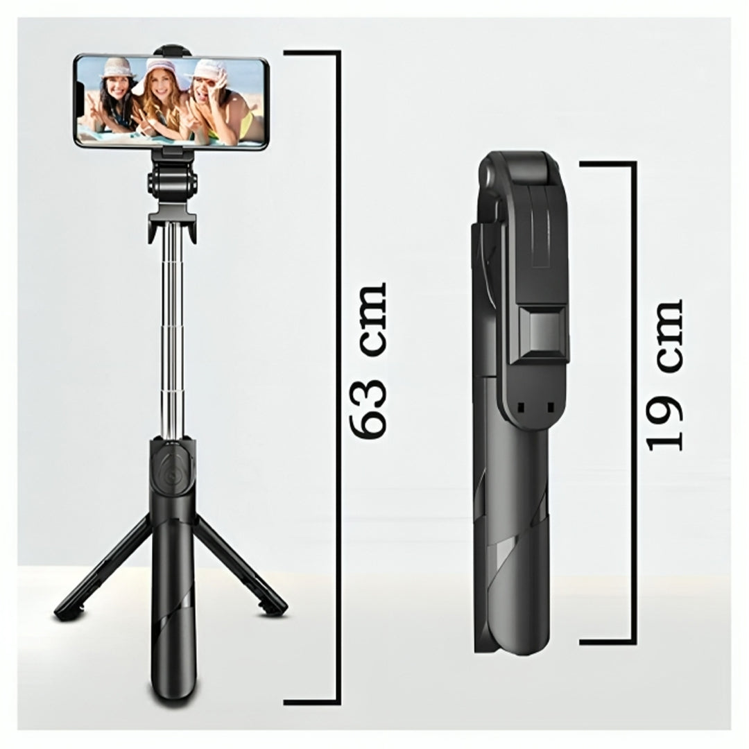 TecMarx R1 Selfie Stick & Tripod | 360 Rotatable Design | Wireless Remote | Expand Upto 3 Foot