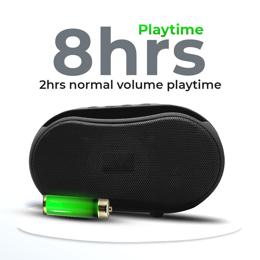 TecMarx Thunder Bluetooth Speaker | 8 Hrs Playtime | High Bass | With phone Stand | IPX Water Resistant - TECMARX