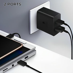 TECMARX PD Charger || 35 Watt Output || With 35W Type C to C Cable | Supports Samsung, OPPO, Vivo, Xioami - TECMARX