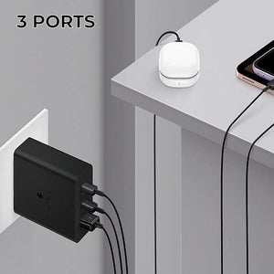 TECMARX PD Charger || 65 Watt Output || With 65W Type C to C Cable | Supports Samsung, OPPO, Vivo, Xioami - TECMARX