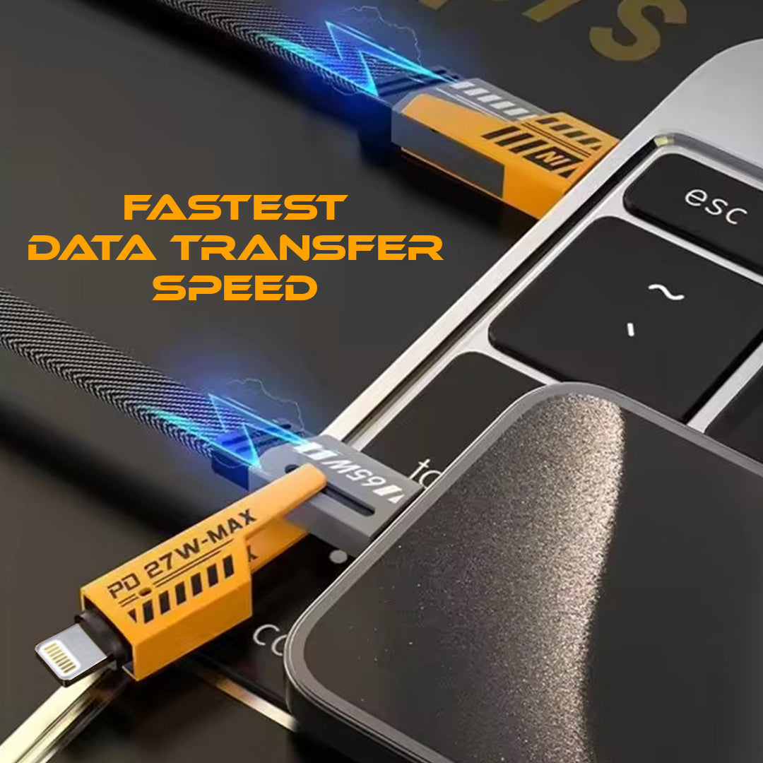 TecMarx 4 in 1 | 65 W Type C to Type C Cable | 27 Watt Type C to Lightning cable | Fast Data Transfer | Supports all kind of devices