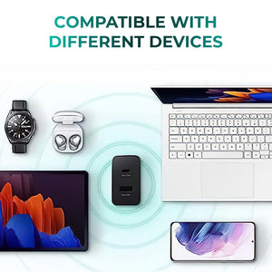 TECMARX PD Charger || 35 Watt Output || With 35W Type C to C Cable | Supports Samsung, OPPO, Vivo, Xioami - TECMARX