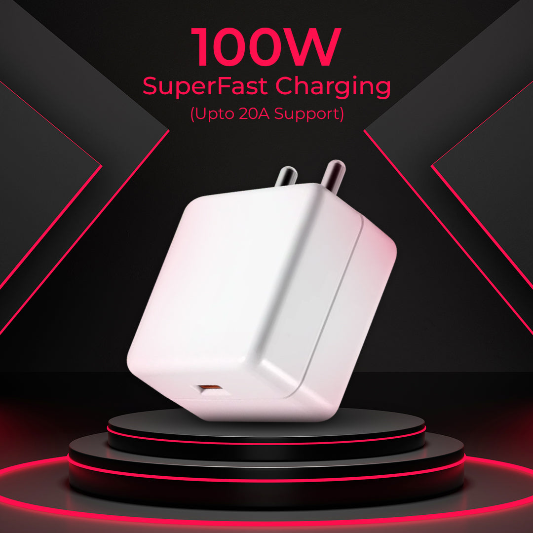 TecMarx 100W Mobile Charger | For All Android Devices | 100W SUPER VOOC Charging | Travel Companion