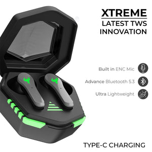 TecMarx Xtreme Bluetooth Earbuds | 40 Hr | Ultra low Latency | IPX Water Resistant - TECMARX