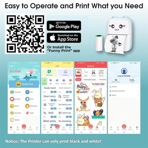 TecMarx Mini Thermal Printer | Best for Gifting | 1000 Mah Chargeable Battery | Inkless Printing - TECMARX