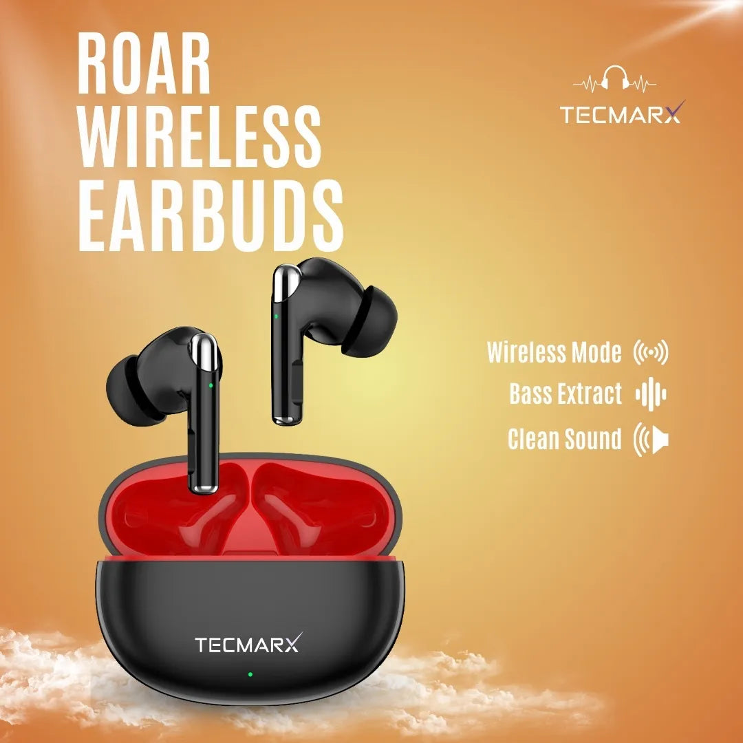 TecMarx Roar Bluetooth Earbuds | 30 Hr Playtime