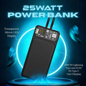 TecMarx Force Pro 10000mAh Power Bank | 25W Output | Numeric Indicator - TECMARX