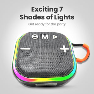TECMARX Mini 300 Bluetooth Speaker | 6Hr Playtime | 5 Watt RGB Lighting| Memory Card Slot - TECMARX