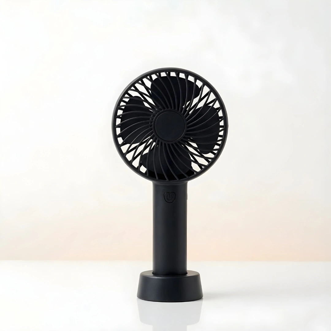 Tecmarx Breeze One Portable Handheld Fan | 3 Hour LED Indicator | Quiet Cooling