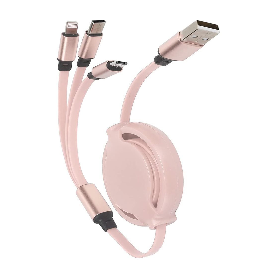 TECMARX 3in1 Retractable Cable || 3A output with Multiple Ports || High Durability