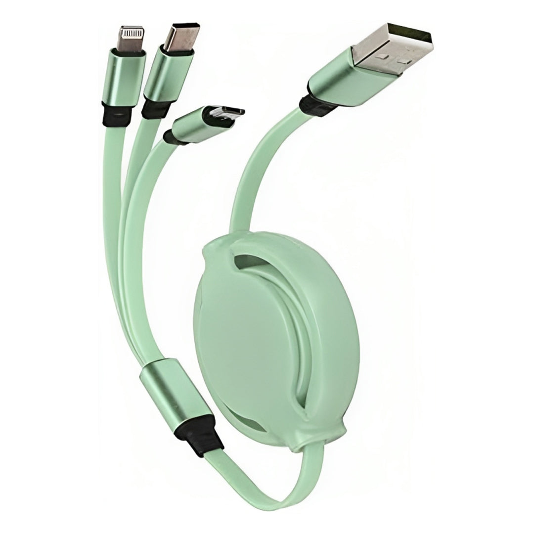 TECMARX 3in1 Retractable Cable || 3A output with Multiple Ports || High Durability