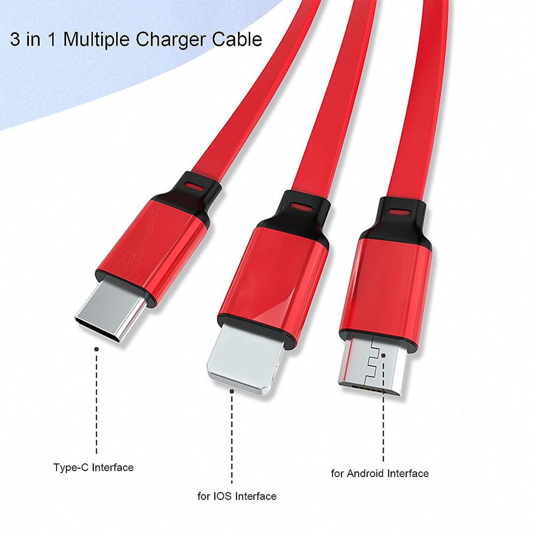 TECMARX 3in1 Retractable Cable || 3A output with Multiple Ports || High Durability - TECMARX