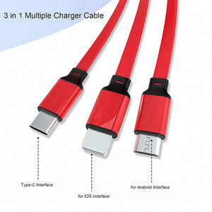 TECMARX 3in1 Retractable Cable || 3A output with Multiple Ports || High Durability - TECMARX