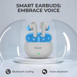 TecSox AudioX Bluetooth Earbuds | 40 Hr | Powerful Bass | Ultra light weight | IPX Water Resistant - TECMARX