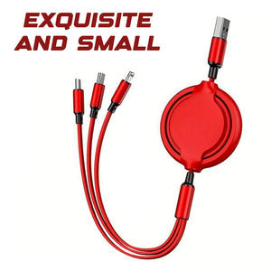 TECMARX 3in1 Retractable Cable || 3A output with Multiple Ports || High Durability - TECMARX