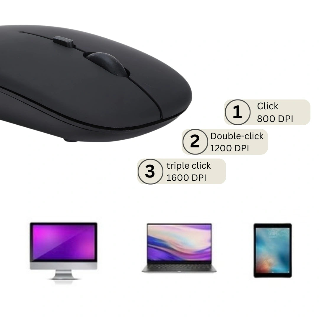 Tecmarx Glider 221 Wireless Mouse  | Rechargeable | Silent Click