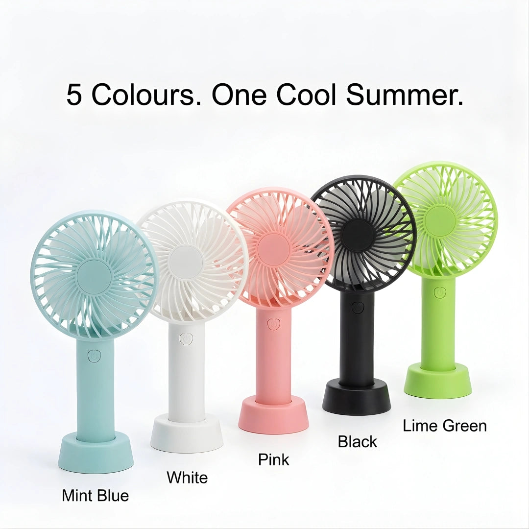 Tecmarx Breeze One Portable Handheld Fan | 3 Hour LED Indicator | Quiet Cooling