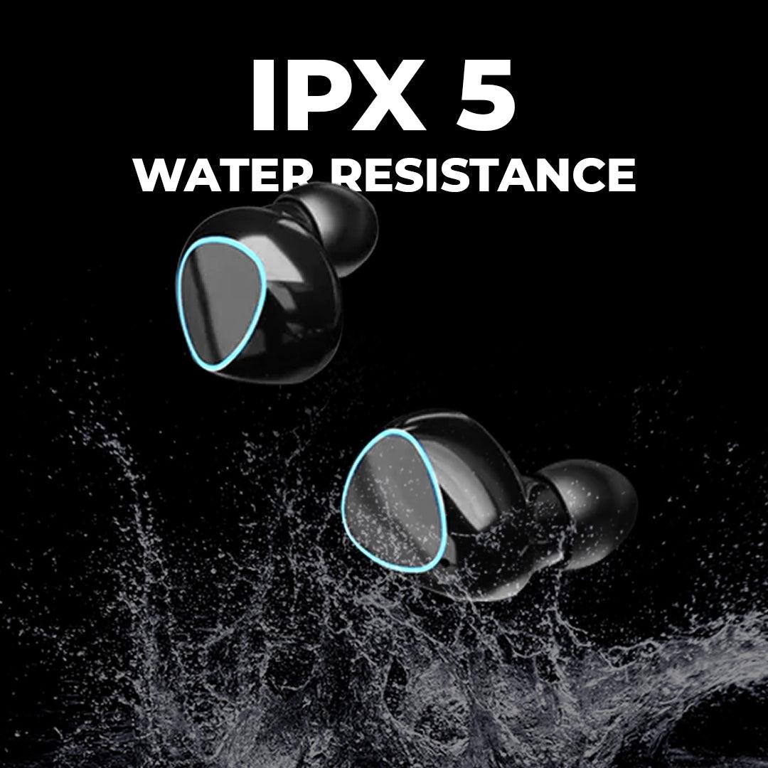 Max 10 Bluetooth Earbuds | 10 Hr | Balance Audio | Emergency Power Bank | IPX Water Resistant | Numeric Indicator - TECMARX