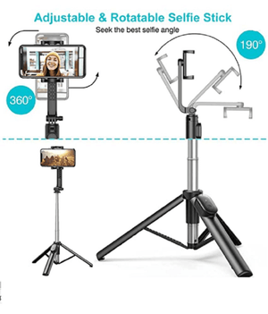 TECMARX Tripod cum Selfie Stick || Extendable upto 5.5ft || BT 5.3 V with portable Remote - TECMARX