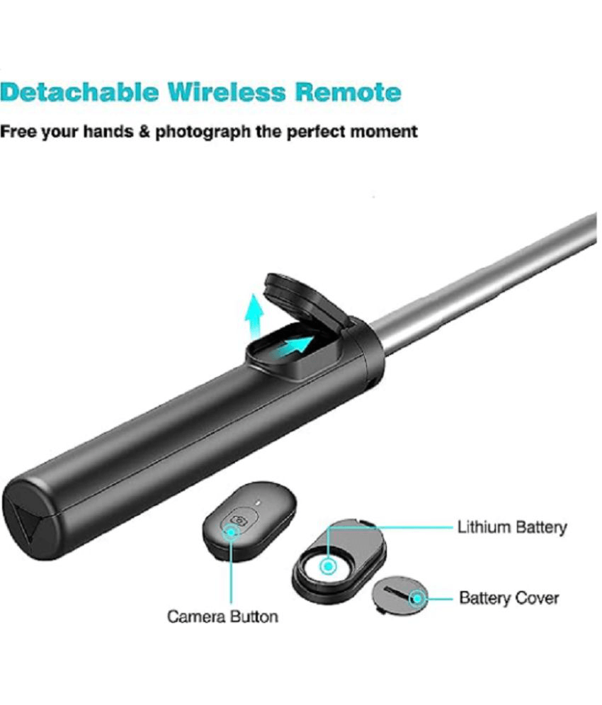 TECMARX Tripod cum Selfie Stick || Extendable upto 5.5ft || BT 5.3 V with portable Remote - TECMARX